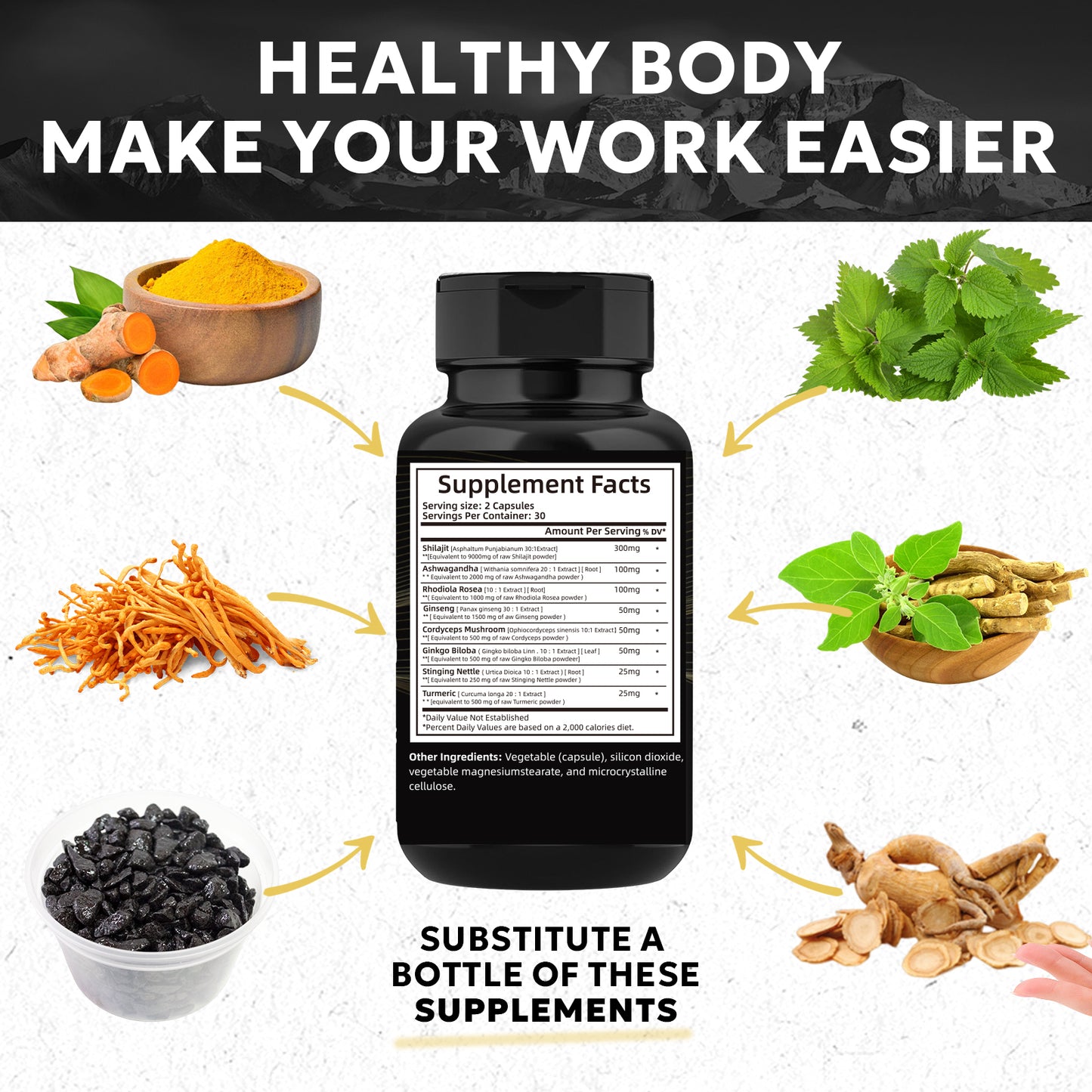 Biyode Pure Natural Himalayan Shilajit Capsules